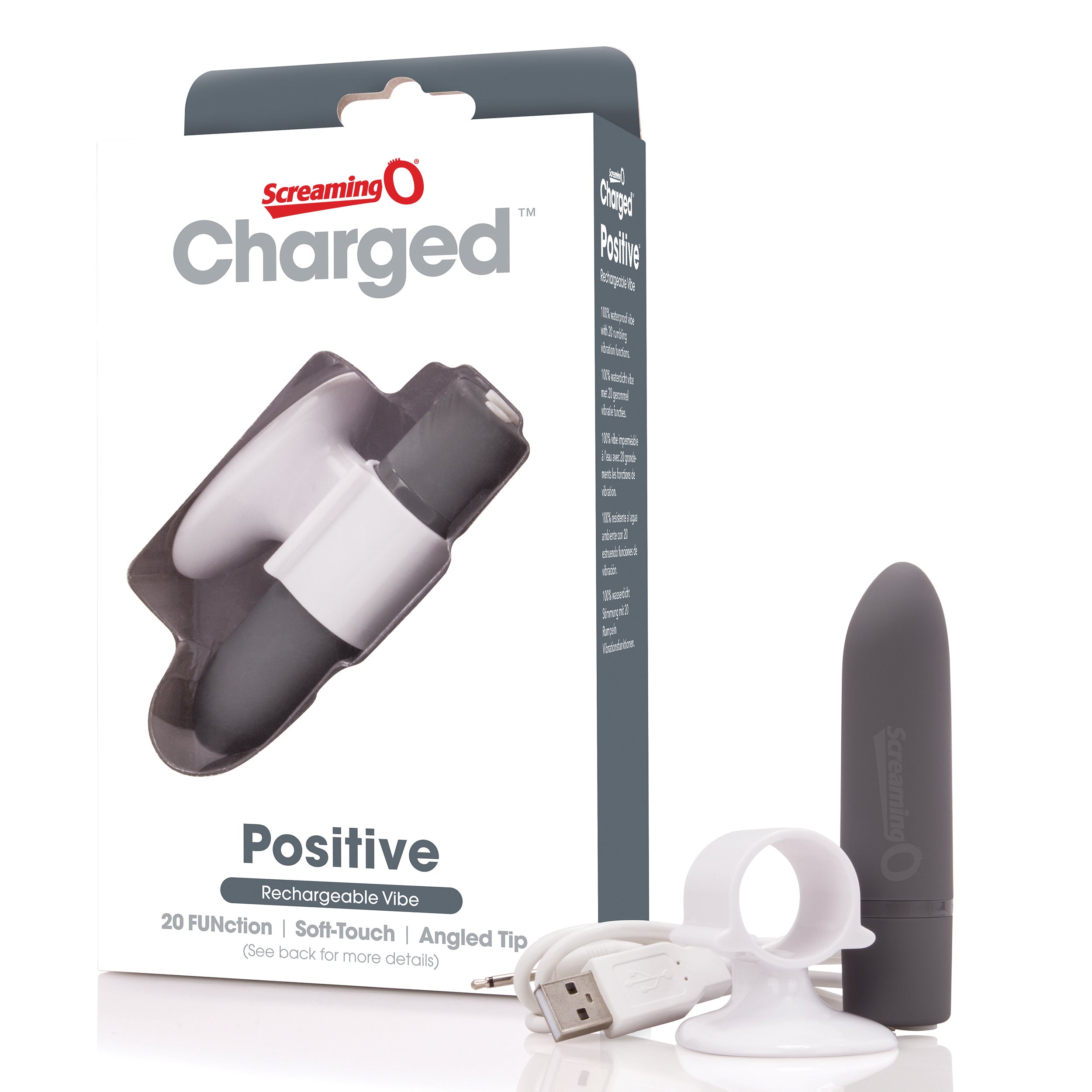 Charged Positive Rechargeable Vibe - Grey-4