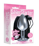 The 9's the Silver Starter Bejeweled Stainless  Steel Plug - Pink