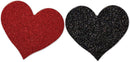 Nipplicious - Heart Shape Pasties - Glitter  -  Red and Black-2