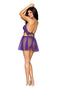 Babydoll and G-String - One Size - Violet-0