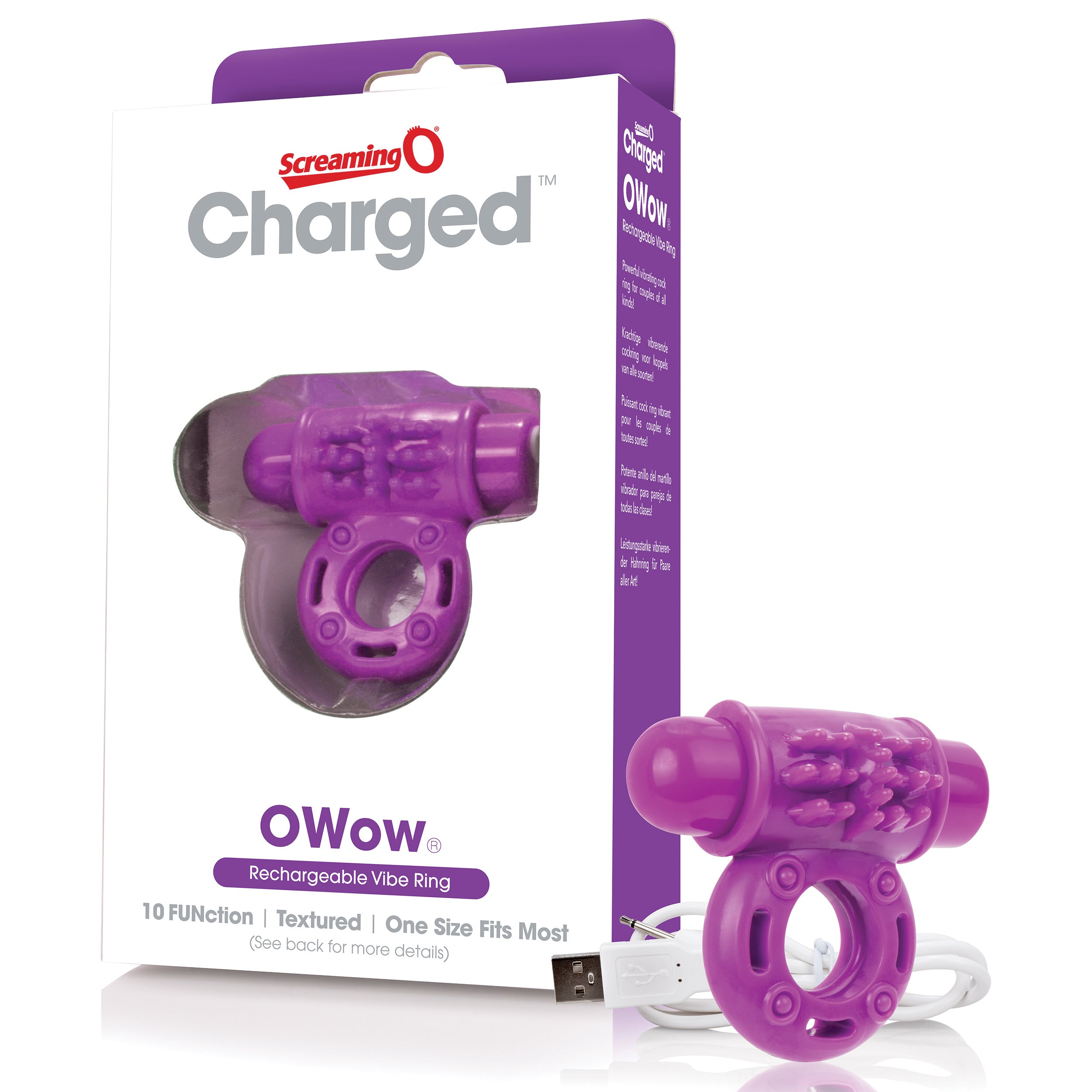 Charged Owow Rechargeable Vibe Ring - Purple-5