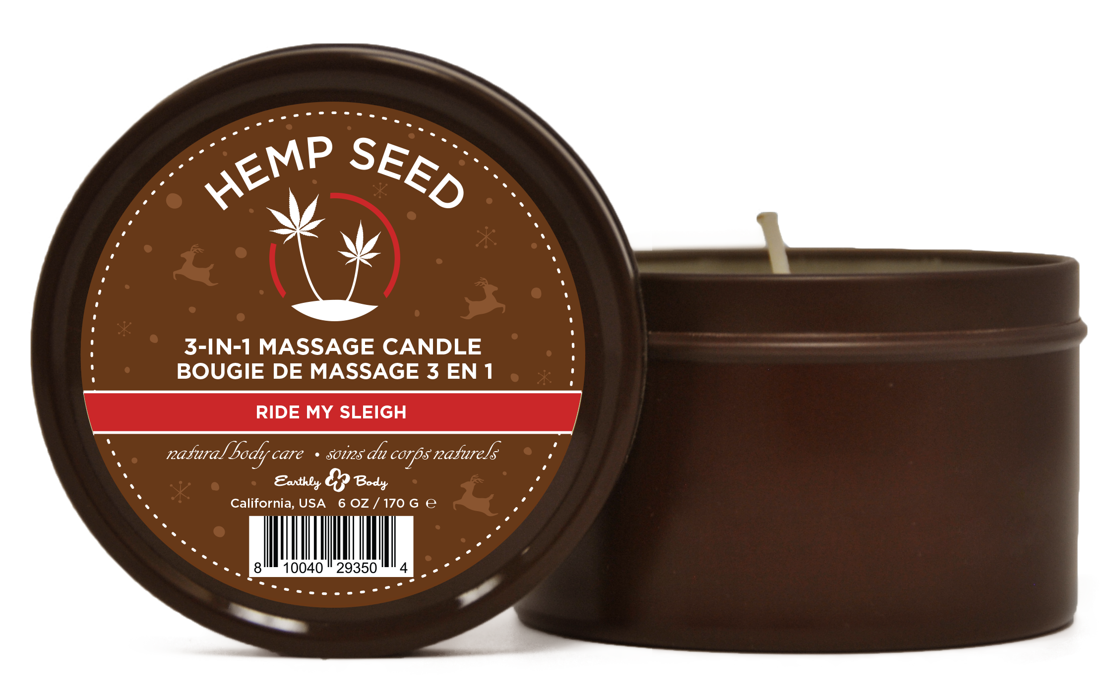 Hemp Seed 3-in-1 Massage Candle Ride My Sleigh  6oz/ 170 G