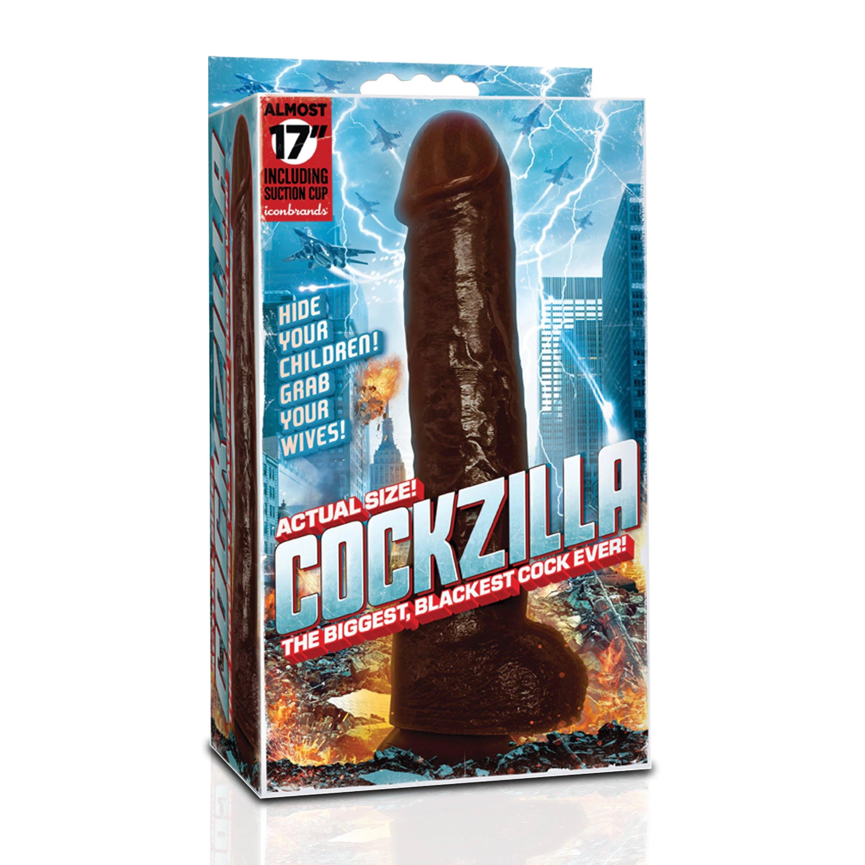 Cockzilla - Massive Nearly 17 Inch Realistic Black Colossal Cock-0