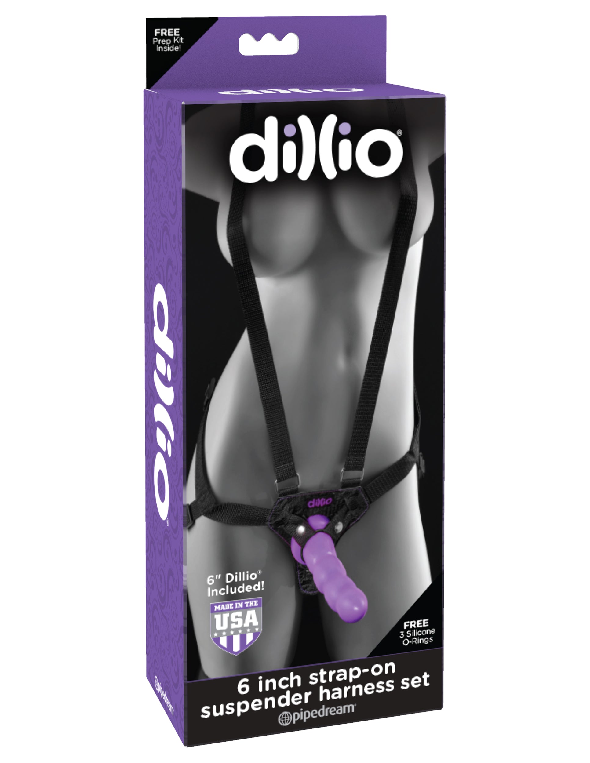 Dillio Purple - 6 Inch Strap-on Suspender Harness Set-4