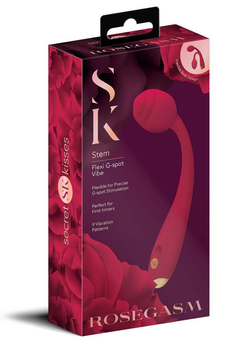 Rosegasm Long Stem Flexi G-Spot Vibe Rose - Red-1