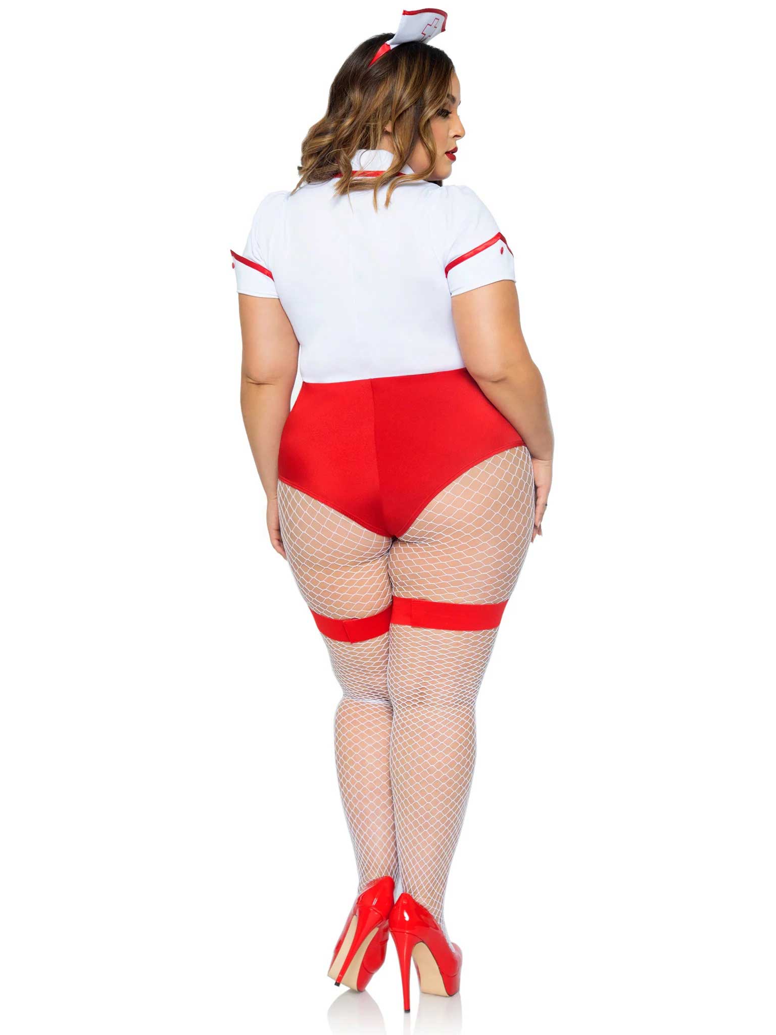Plus Nurse Feelgood Sexy Costume - 3x/4x - White / Red-3