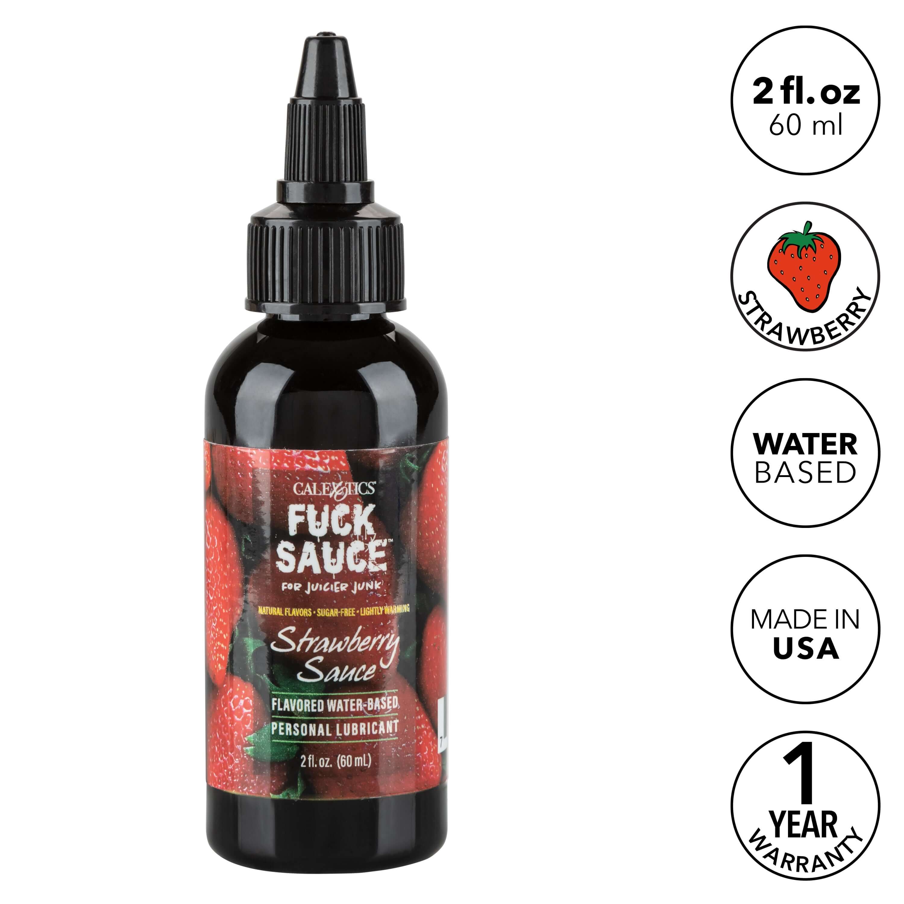 Fuck Sauce Flavored Water-Based Personal  Lubricant Strawberry 2 Oz