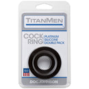 Titanmen Cock Ring Platinum Silicone  Double Pack - Black