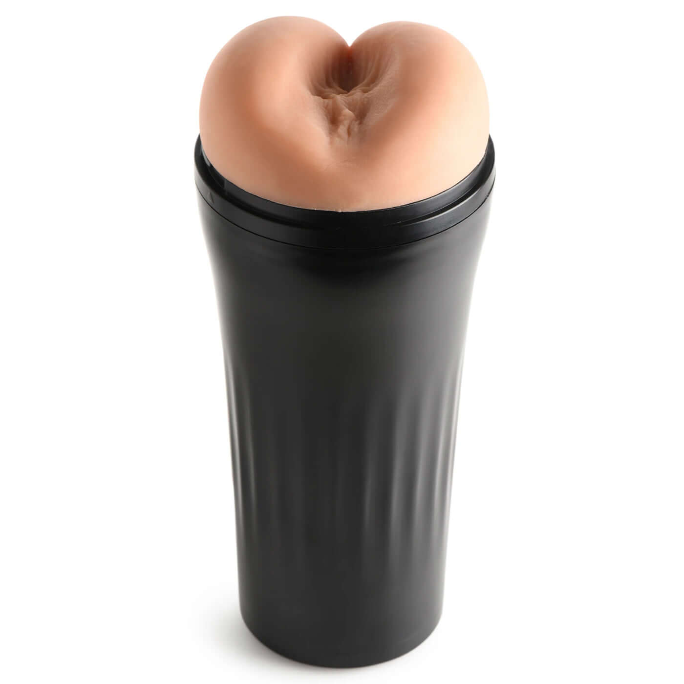 Vibrating Ass Masturbator from Mistress line, realistic soft TPE, medium size, textured tunnel for male pleasure and training.