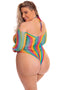 More Color Long Sleeve Bodysuit - Queen Size - Rainbow-0