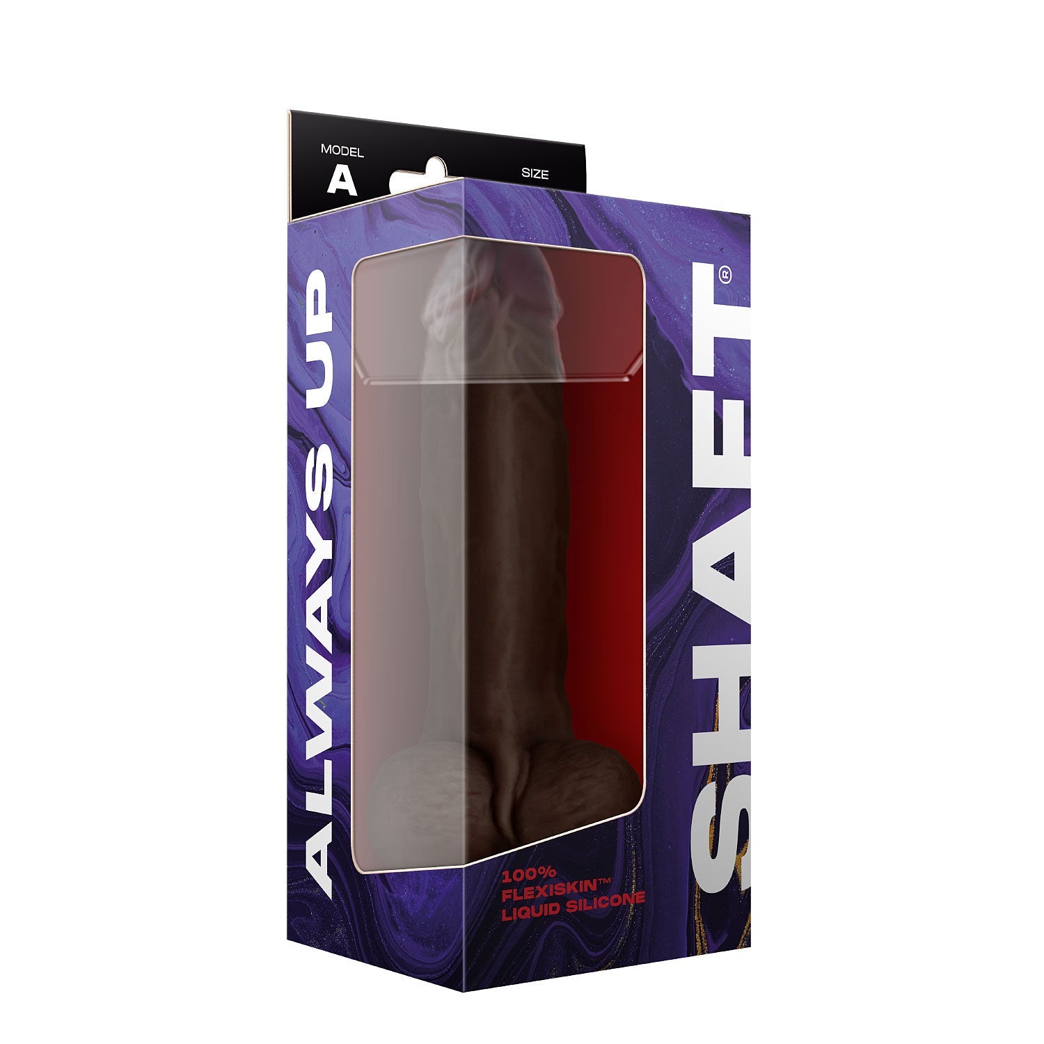 Shaft - Model a 9.5 Inch Liquid Silicone Dong With Balls - Mahogany-1