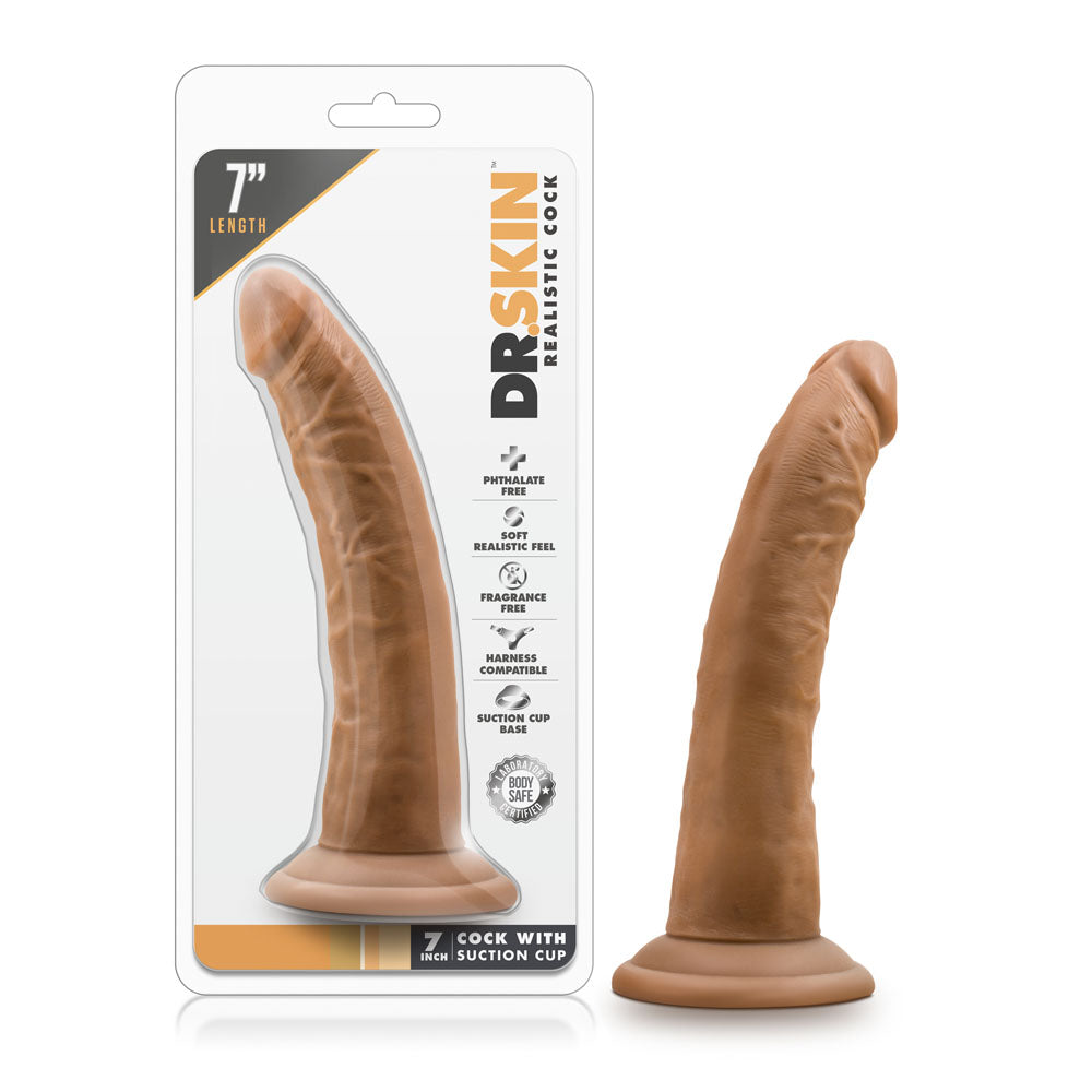 Dr. Skin - 7 Inch Cock With Suction Cup - Mocha-1