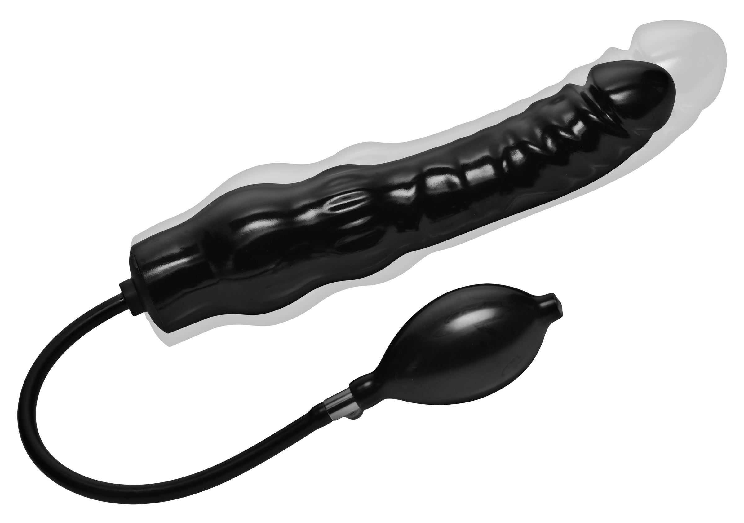 Inflatable 11 Inch Super Dong - Black-2