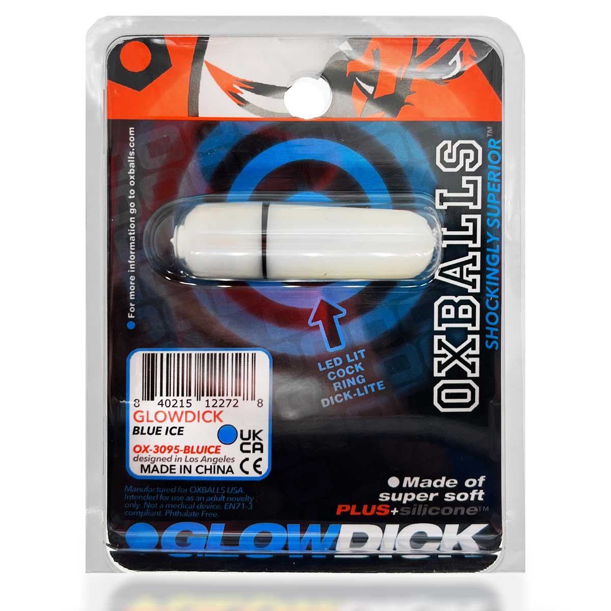 Glowdick Cockring With Led - Blue Ice-3