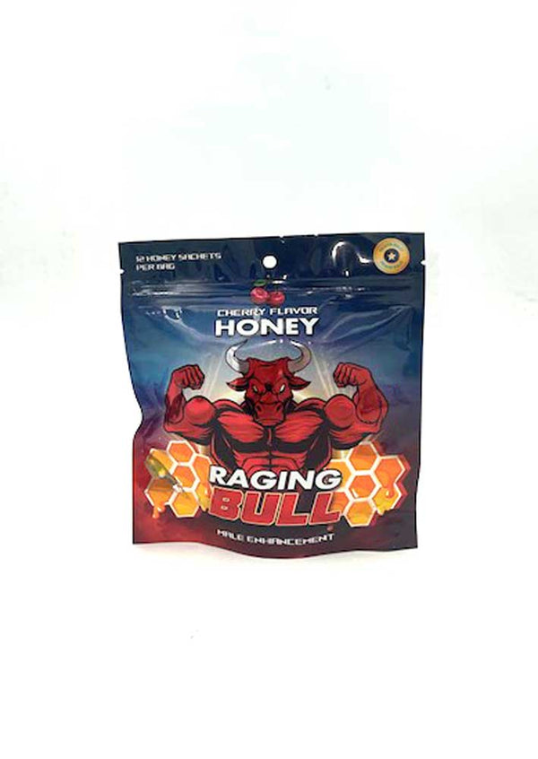 Raging Bull Male Enhancement - 12 Sachets Display  - Cherry Honey