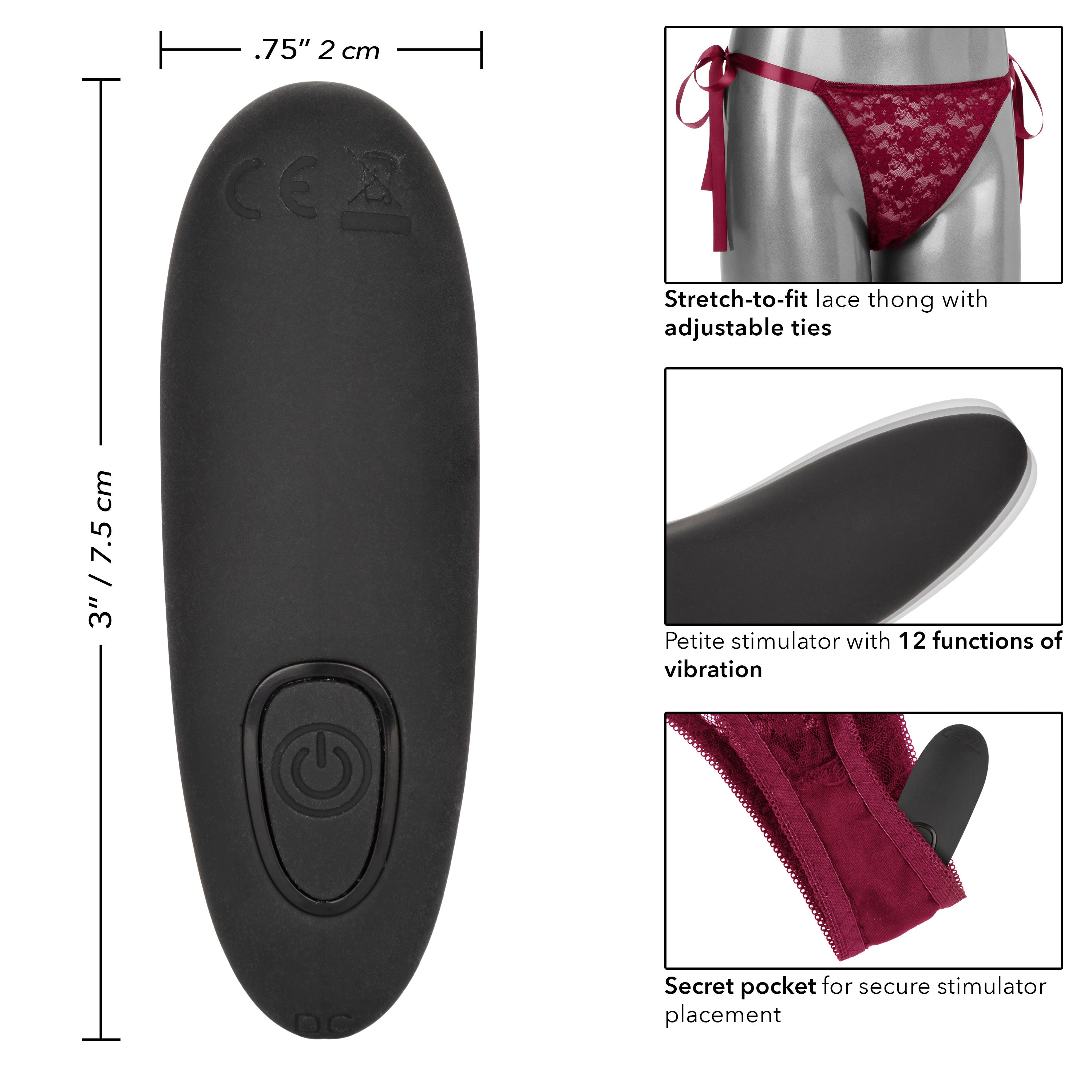 Remote Control Lace Thong Set - Burgundy: Intimate Adventures, Anytime, Anywhere