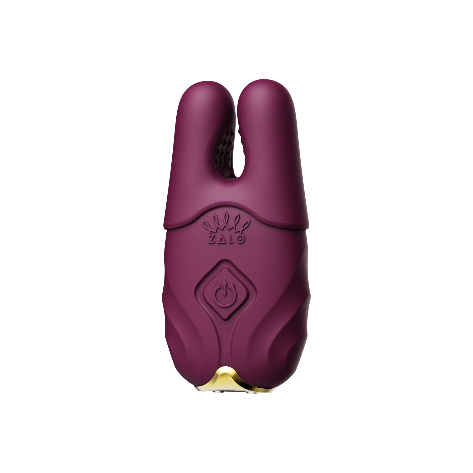 ZALO Nave Vibrating Nipple Clamps Velvet Purple with dual motors inspired by goddess Nephthys.