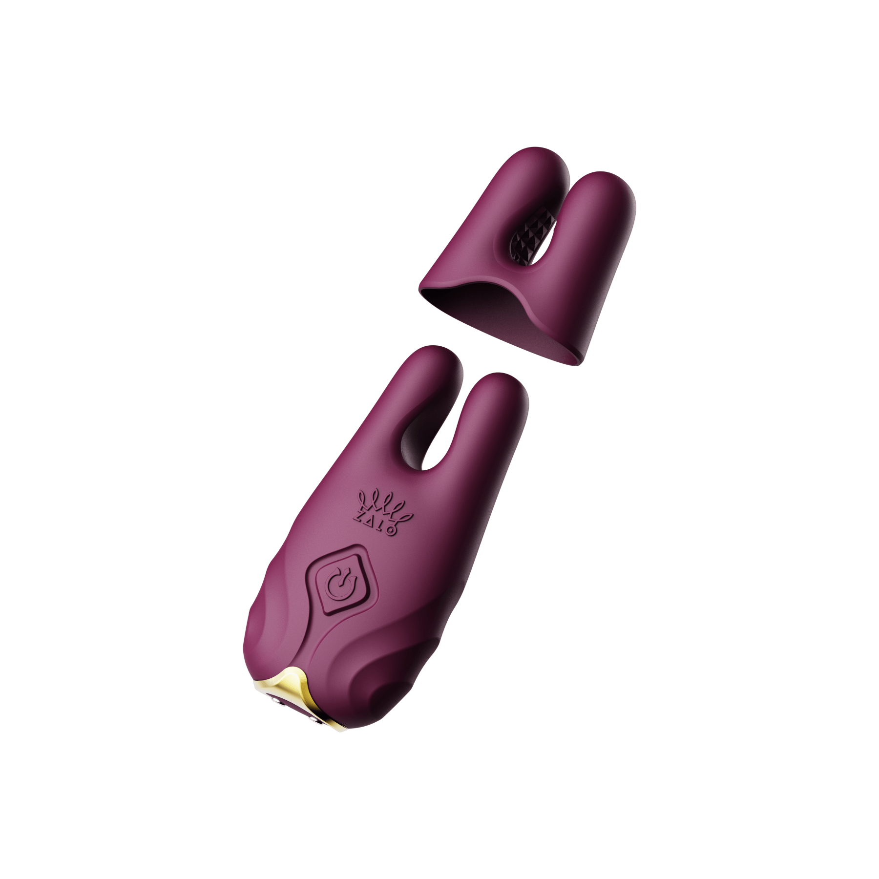 ZALO Nave Vibrating Nipple Clamps Velvet Purple with EasyClamp technology and dual motors