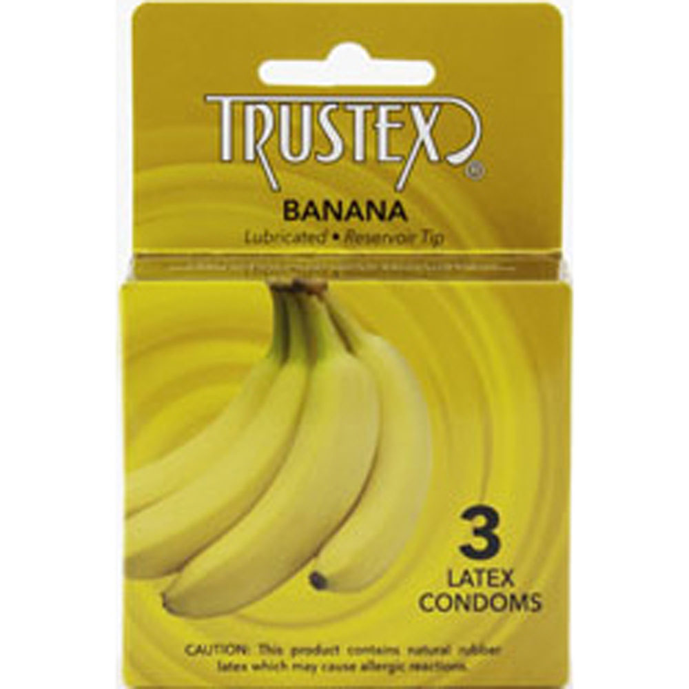 Trustex Flavored Lubricated Condoms - 3 Pack - Banana-0