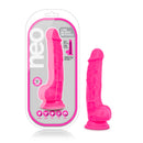 Neo - 7.5 Inch Dual Density Cock With Balls - Neon Pink