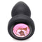 28x Silicone Vibrating Pink Gem Anal Plug With  Remote - Small-0