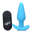 21x Silicone Butt Plug With Remote - Blue