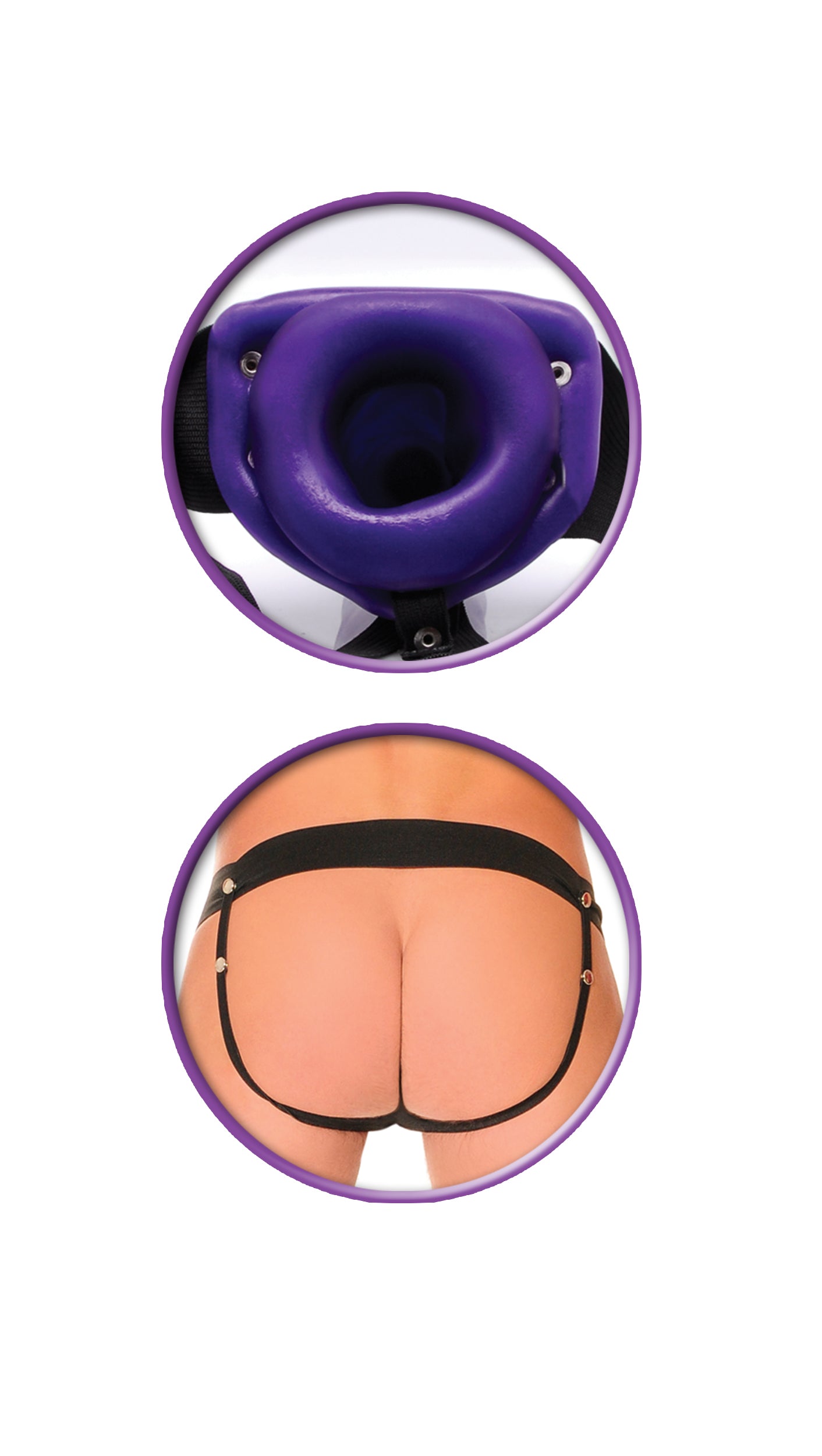 Fetish Fantasy Series for Him or Her Hollow Strap-on - Purple-0