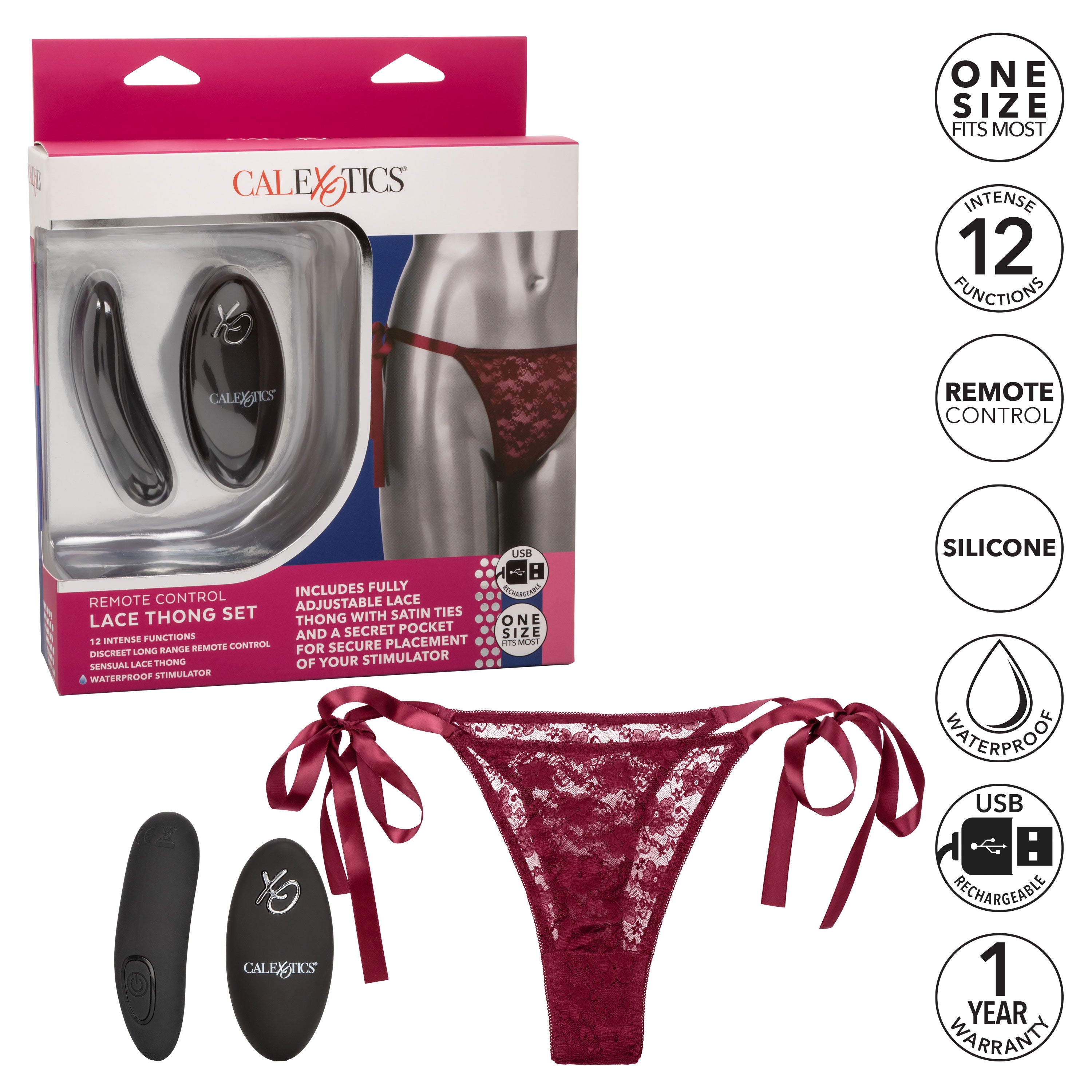 Remote Control Lace Thong Set - Burgundy: Intimate Adventures, Anytime, Anywhere
