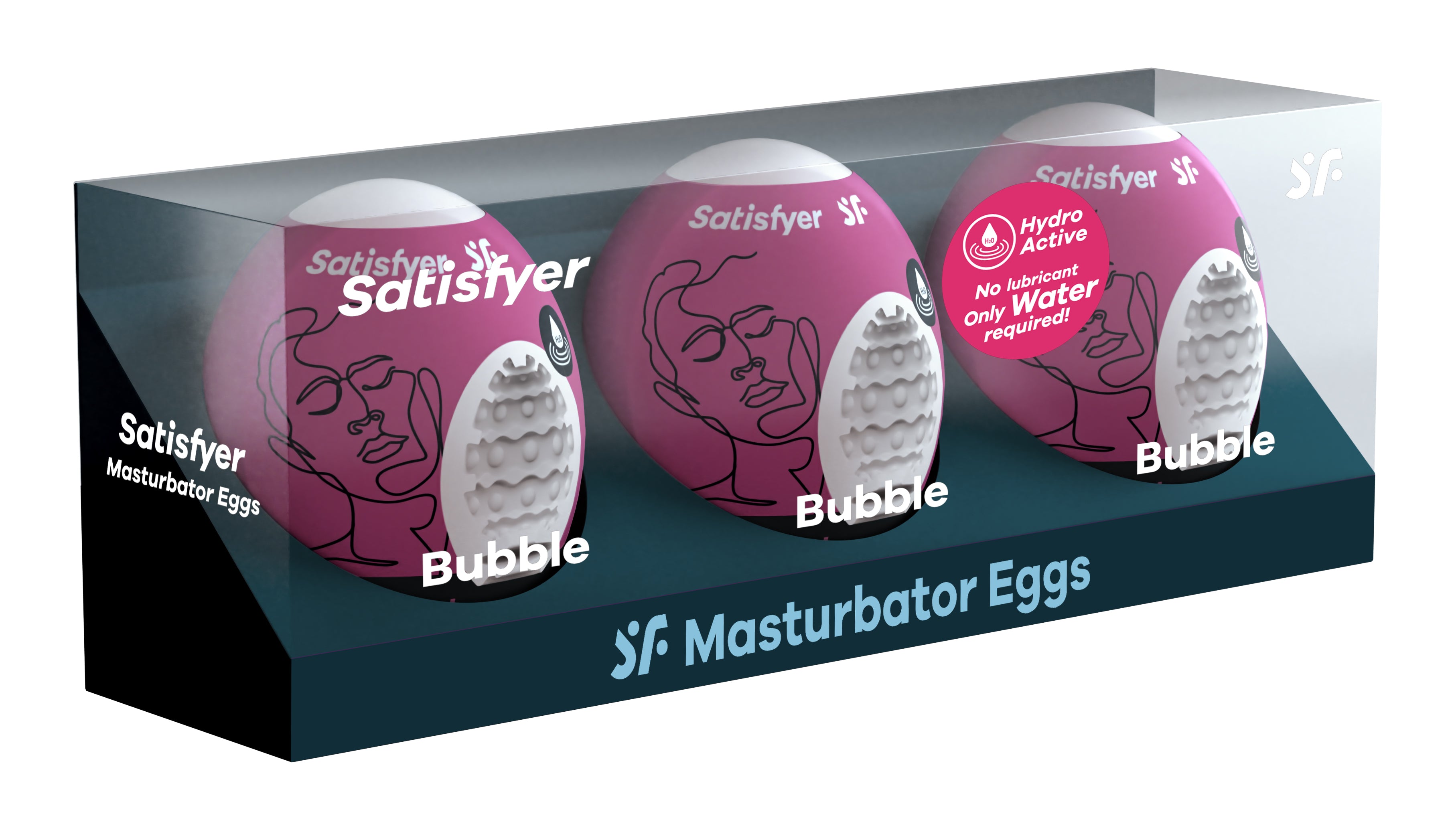 3 Pc Set Masturbator Egg - Bubble - Violet-0