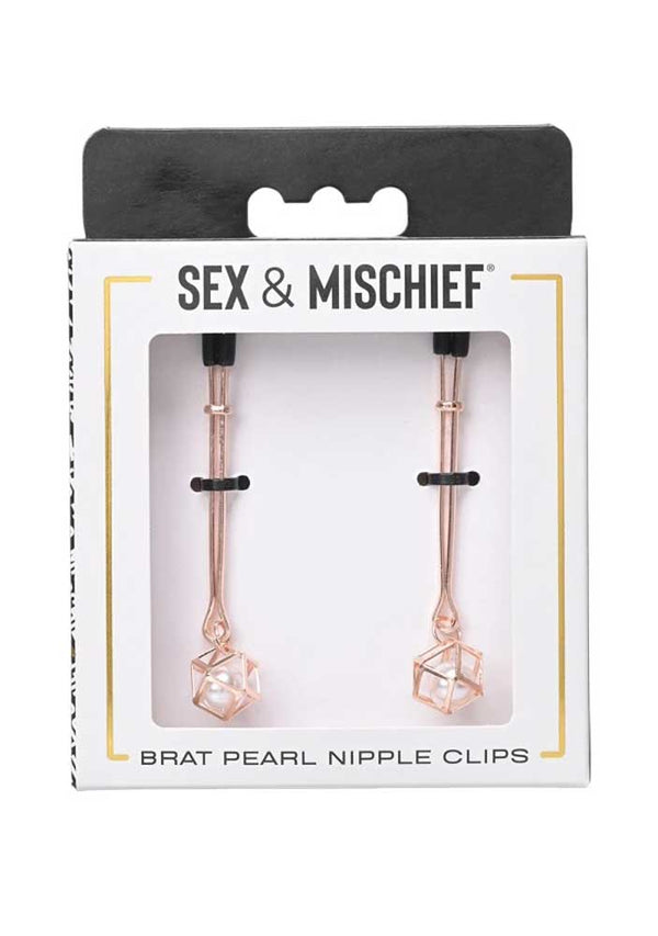 Brat Pearl Nipple Clips - Rose Gold-3