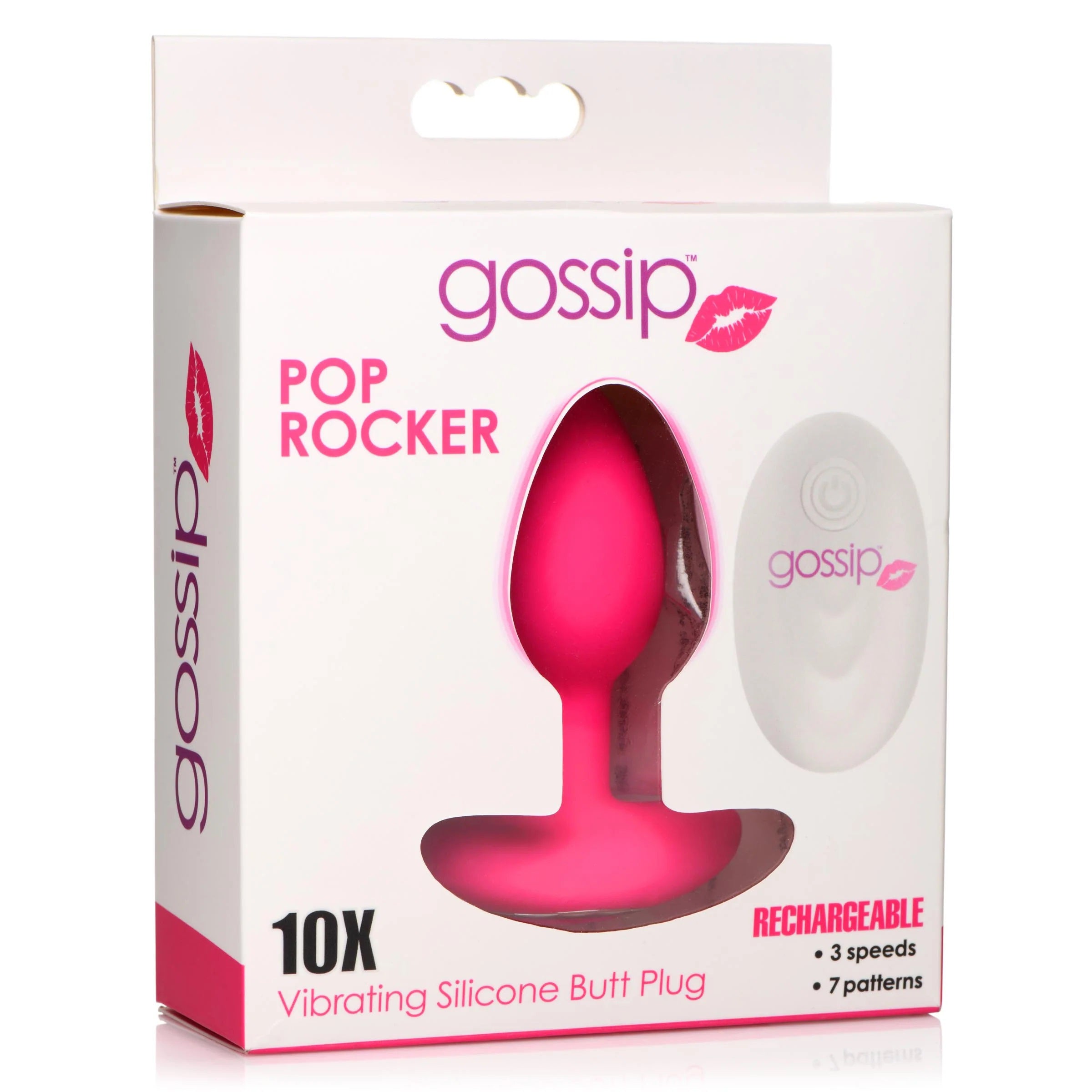 Gossip Pop Rocker 10x Vibrating Silicone Plug - Magenta-2