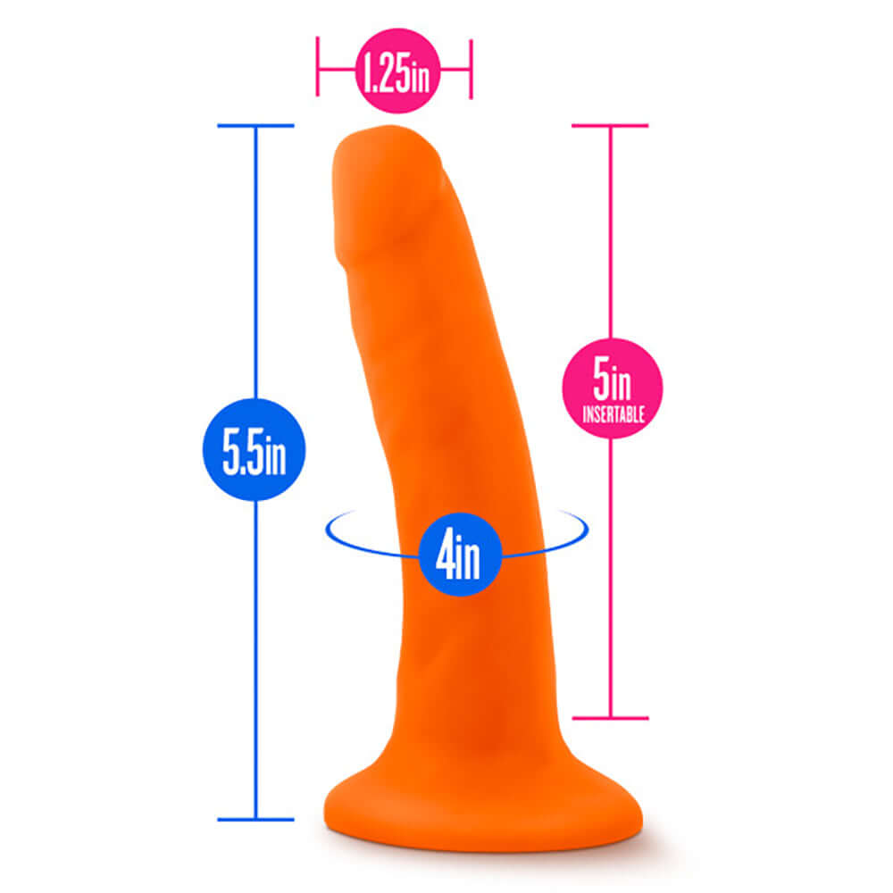 Neo - 5.5 Inch Dual Density Cock - Neon Orange-6