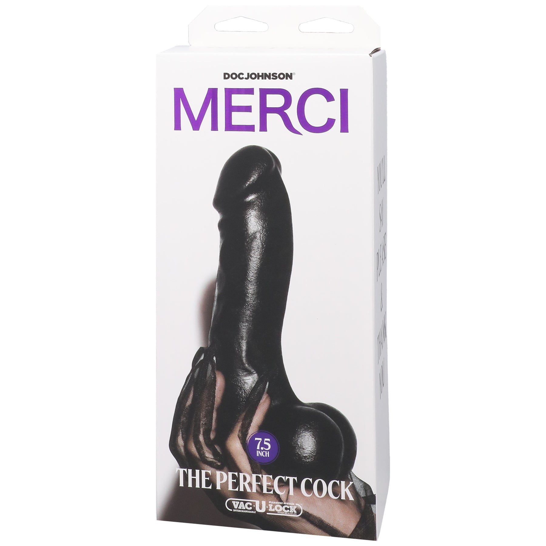 Merci - the Perfect Cock 7.5 Inch - With Removable Vac-U-Lock Suction Cup - Black-0