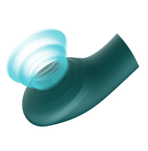 ZALO Queen Set G-spot PulseWave Vibrator Jewel Green showing innovative PulseWave technology in action