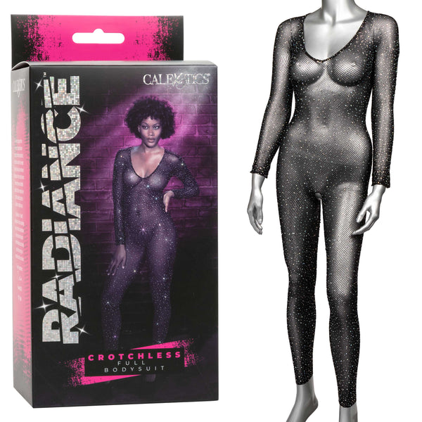 Radiance Crotchless Full Body Suit - One Size -  Black-2