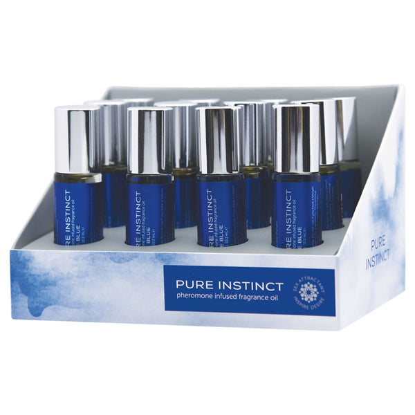 Pure Instinct Pheromone Fragrance Oil True Blue Roll on 12 Pc Display-0