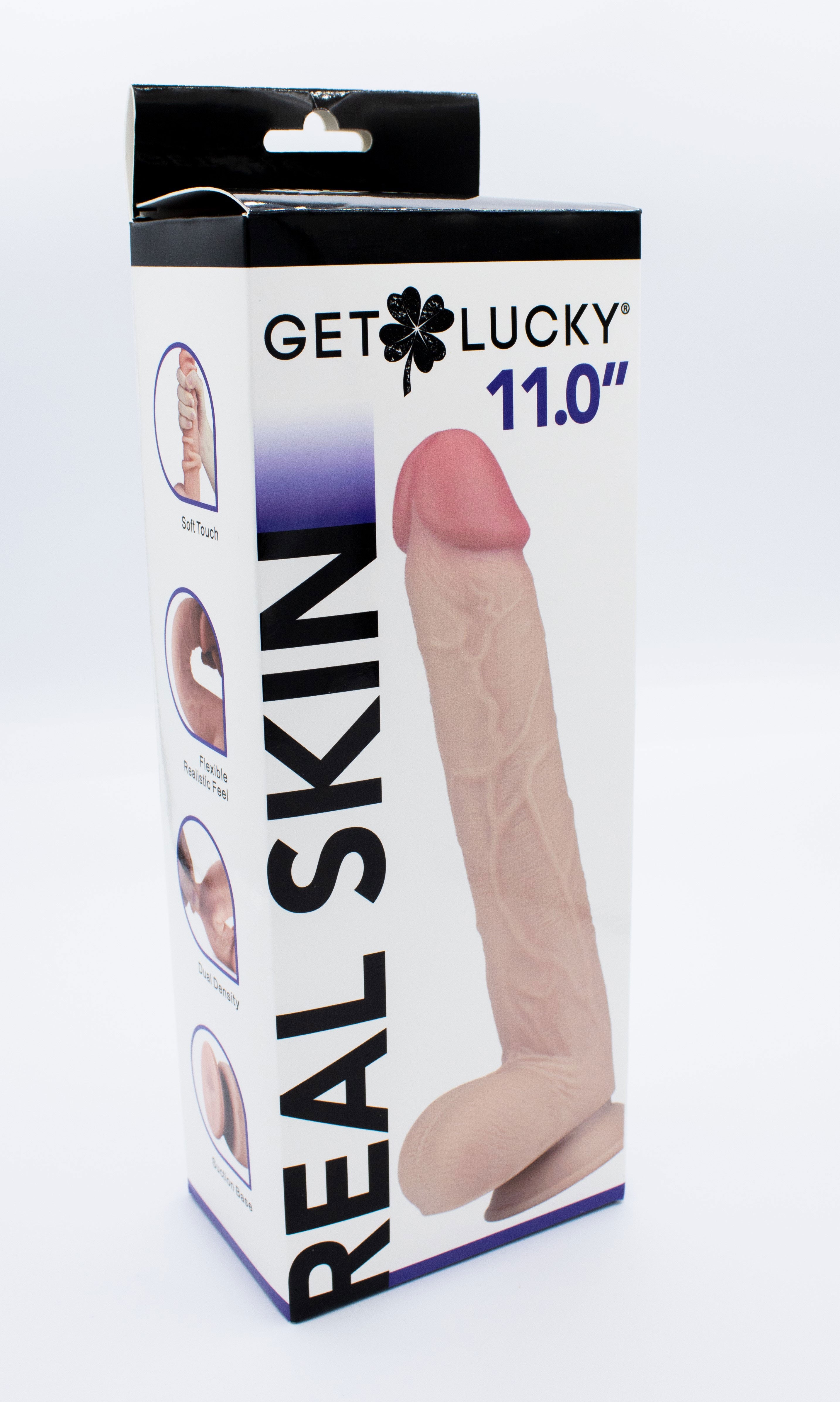 Get Lucky 11 Inch Real Skin Dildo - Tan-3