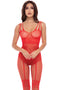 All Heart Crotchless Bodystocking - Red - One Size