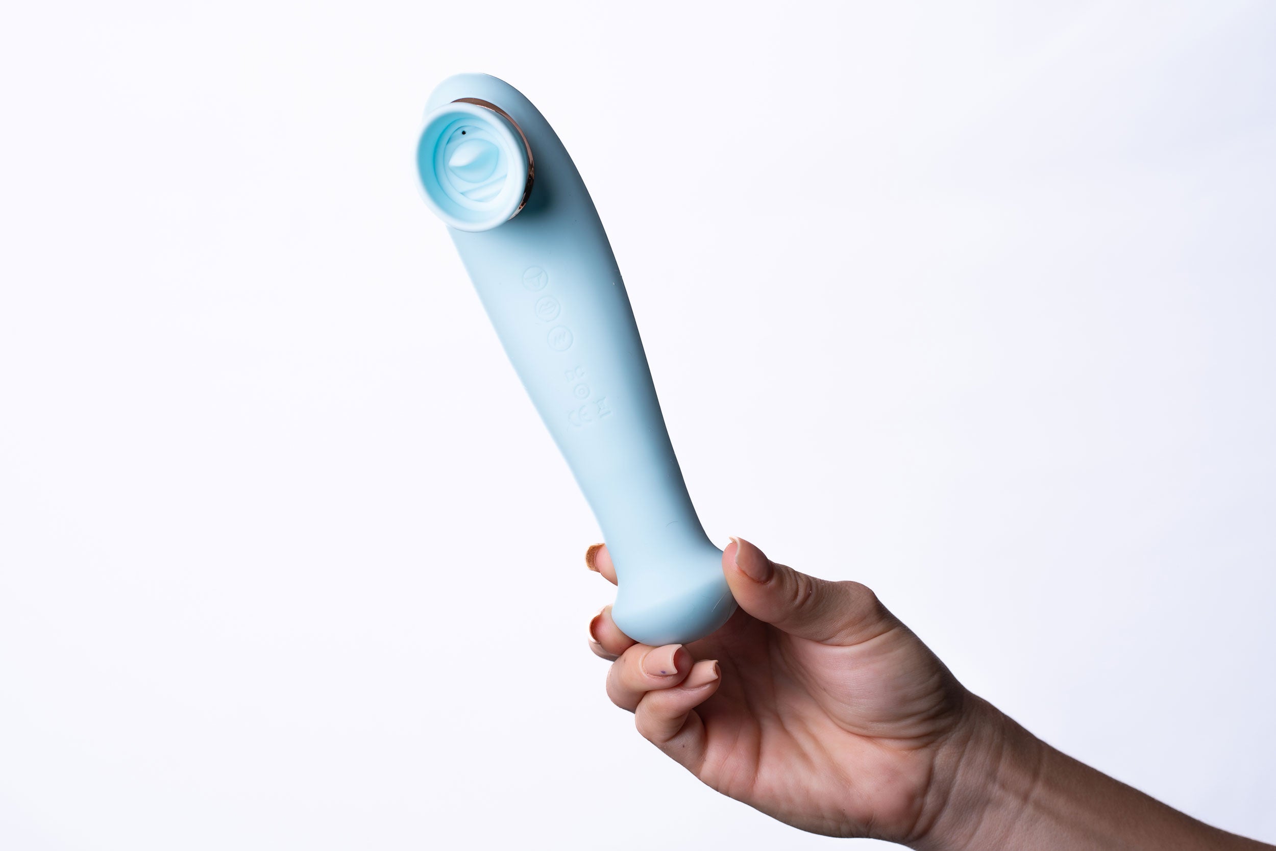 Destiny 15-Function Rechargeable Vibrating -  Suction Wand - Blue-4