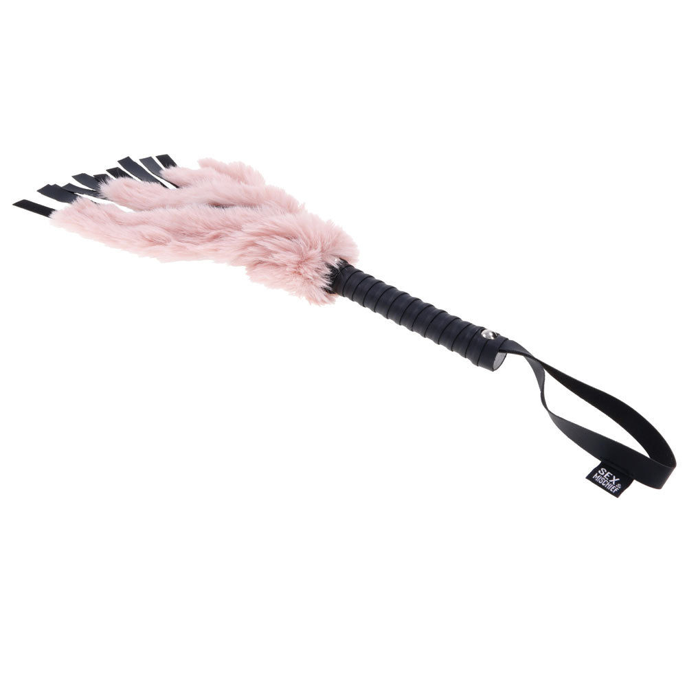 Brat Faux Fur Flogger - Pink/black-0