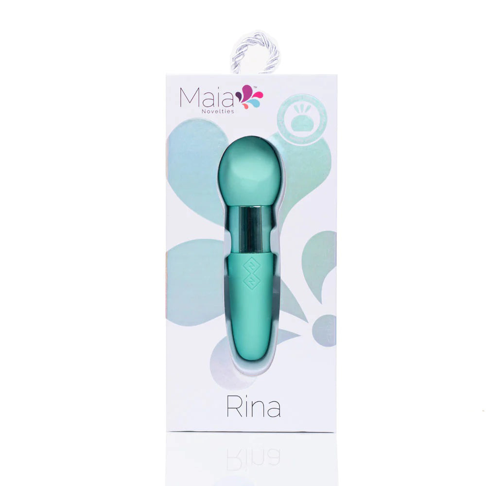 Rina Rechargeable Dual Motor Silicone 15- Function Vibrator - Green-1