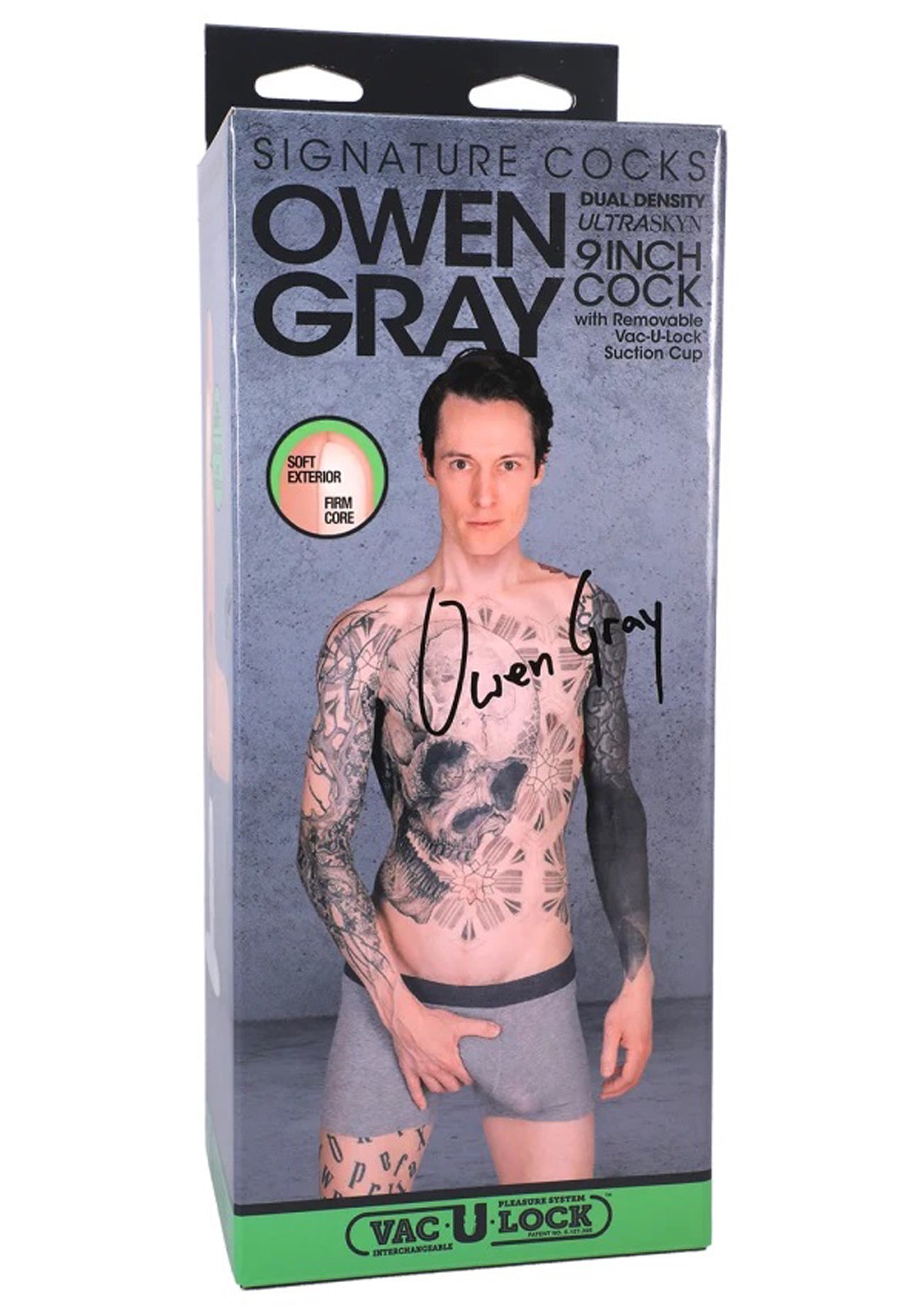Signature Cocks - Owen Gray - 9 Inch Ultraskyn  Cock With Removable Vac-U-Lock Suction Cup - Skin Tone-2