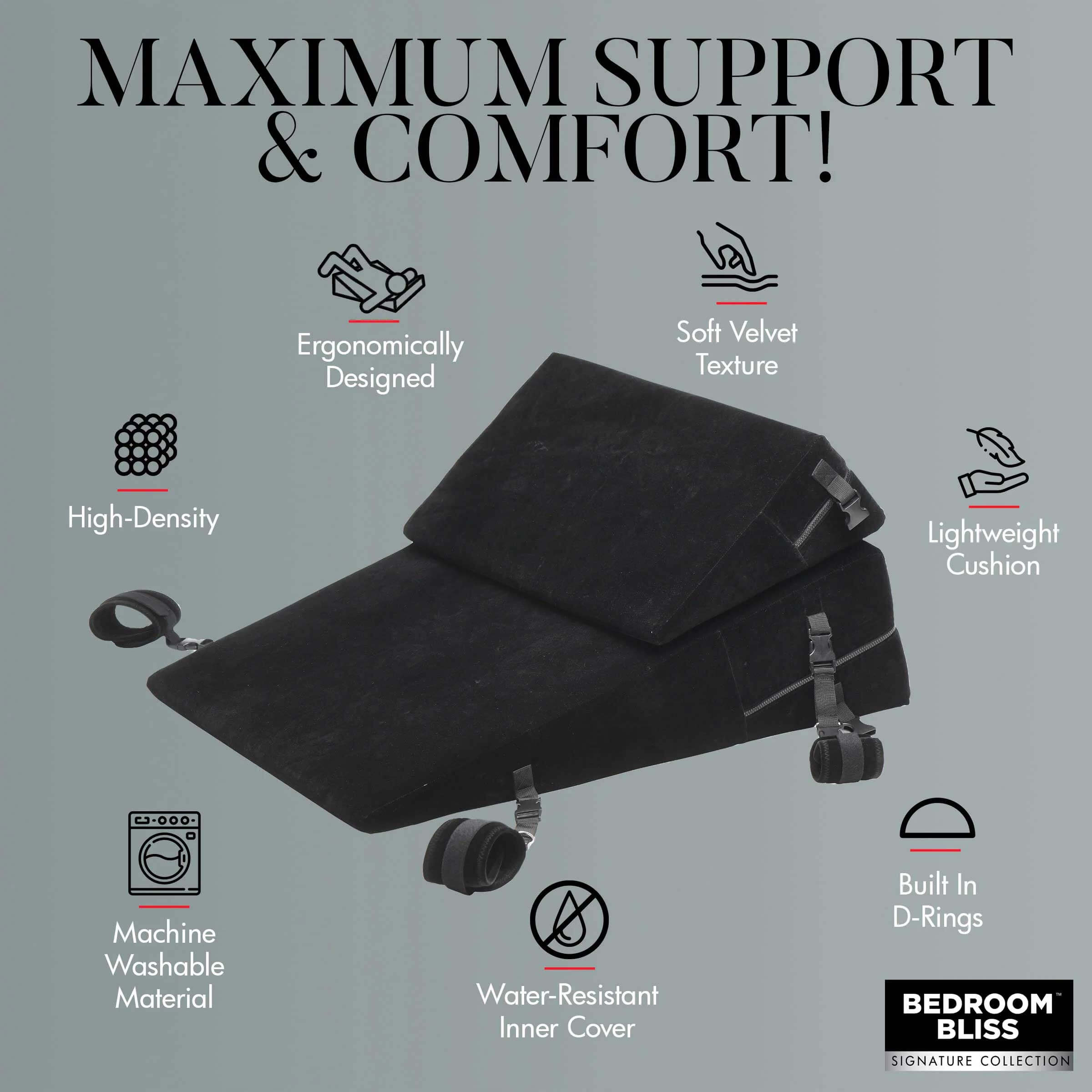 Bondage Cushion Set Bondage Foam Wedge Pillow Set  - Black-6