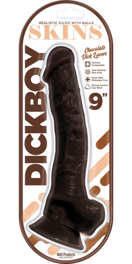Dickboy - Skins - Dildo With Balls - 9 Inch -  Chocolate Dick Lovers