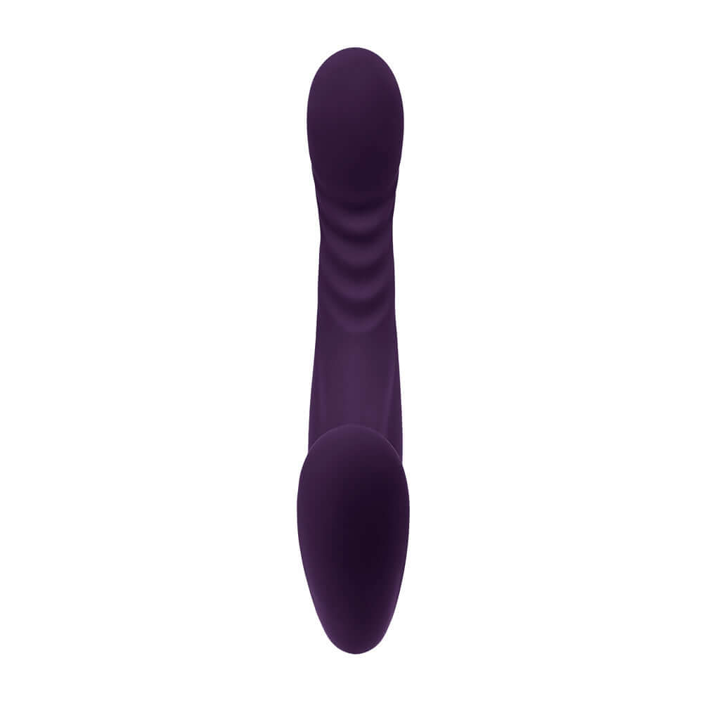 Purple inflatable massager with balloon-like round shaft and textured design for versatile use