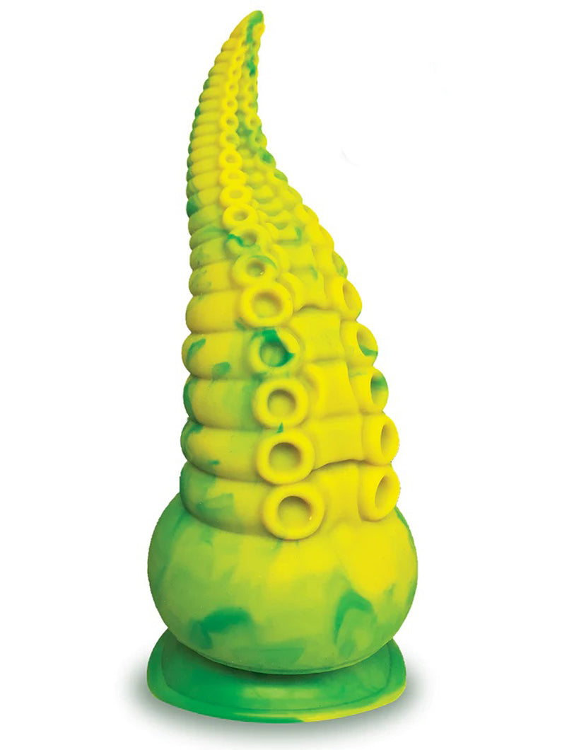 Alien Nation Octopod Silicone Rechargeable  Vibrating Creature Dildo - Yellow and Green-0