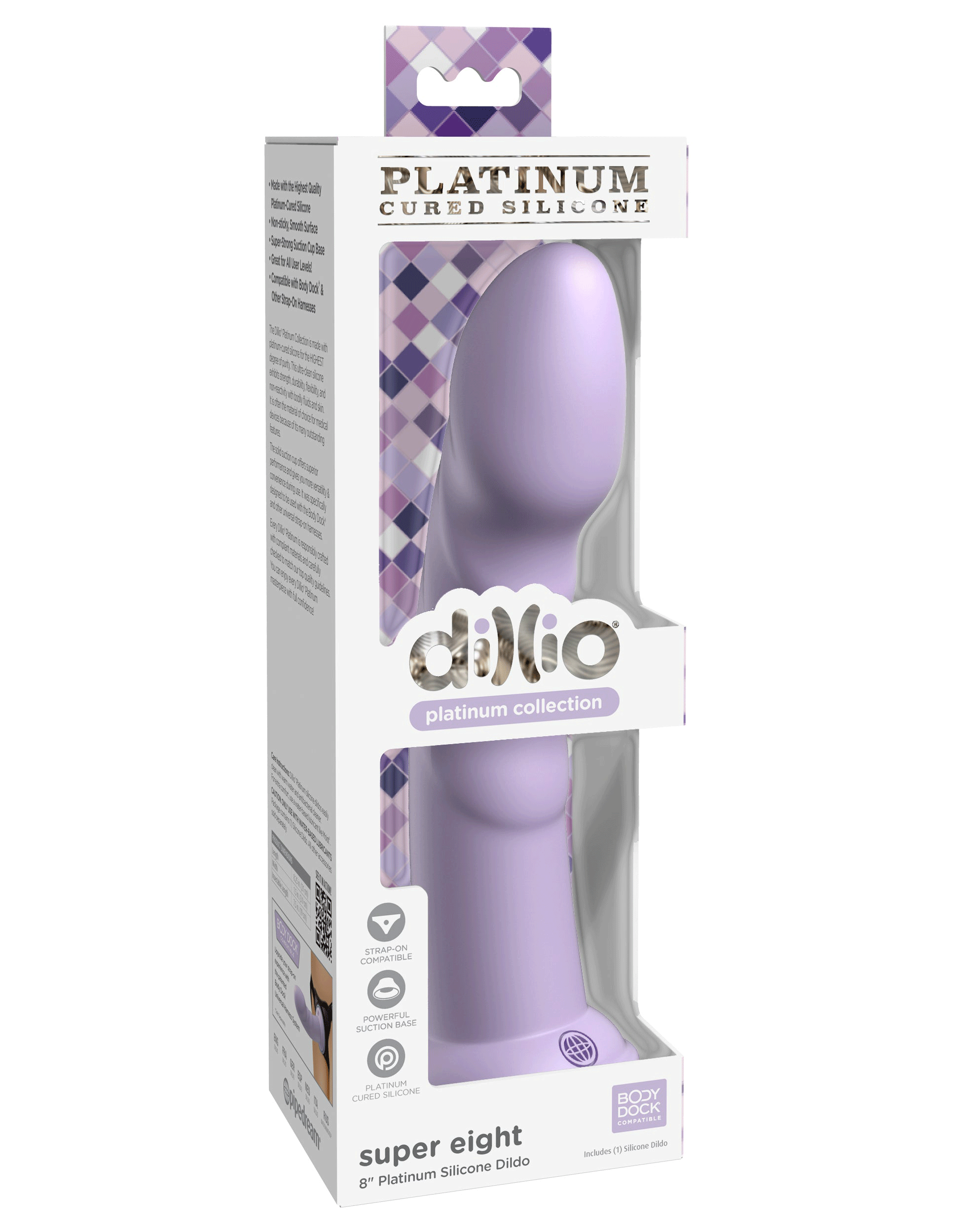 Dillio Platinum - Super Eight 8 Inch Dildo - Purple-0