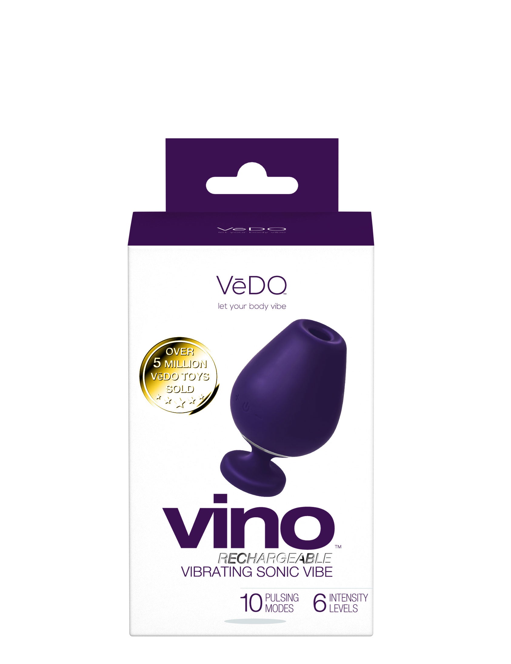 Vino Rechargeable Vibrating Sonic Vibe - Purple-1