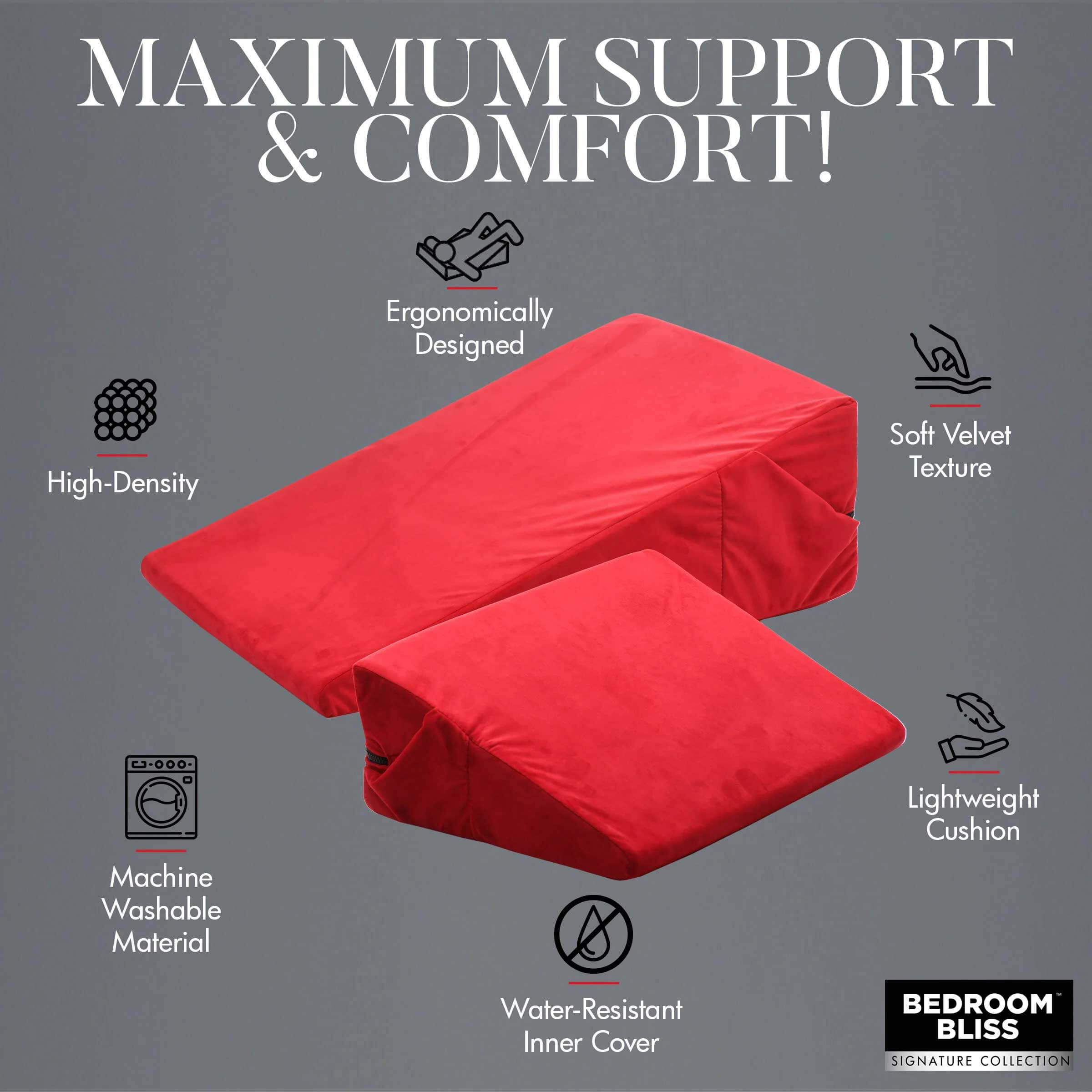 Love Cushion Set Foam Wedge Pillow Set - Red-2