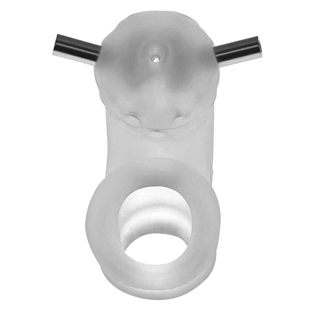 Airlock Electro Air-Lite Vented Chastity With Two  4mm Contacts - Clear Ice-0